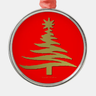 Ornamento De Metal Impressão de Estêncil de Árvore de Natal Moderno D