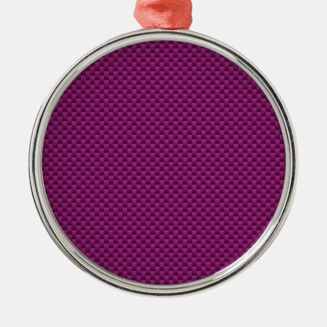 Ornamento De Metal Impressão de Estilo de Fibra Carbono de Fushia Rox (Frente)