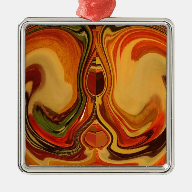 Ornamento De Metal Impressão de Roteiros de Tonalidade abstrato (Frente)