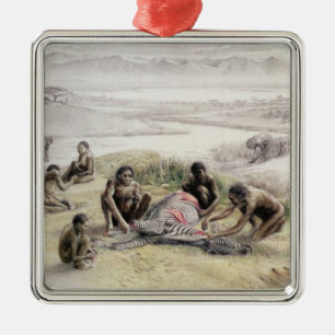 Ornamento De Metal Impressão de um acampamento ocupado pelo Homo