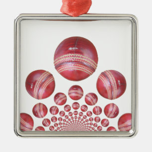 Ornamento De Metal Impressão do Cricket Ball do Sports Lover