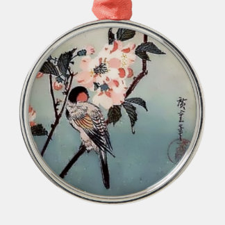 Ornamento De Metal Impressão do japonês da flor de cerejeira do