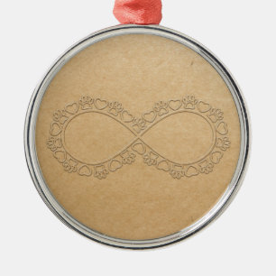 Ornamento De Metal Impressão Infinita De Pata De Cão De Amor