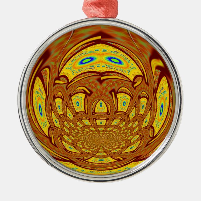 Ornamento De Metal Impressão ouro Amarelo De Luvas De Beisebol (Frente)