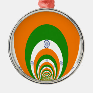Ornamento De Metal Índia Flag Kaleidoscope: Unidade sem fim e Patriot