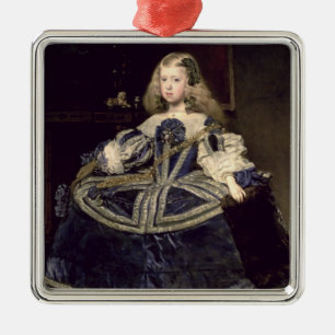 Ornamento De Metal Infanta Margarita no azul, 1659