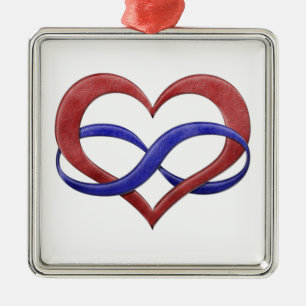 Ornamento De Metal Infinity Heart Symbol Polyamory Pride Cores de Sin