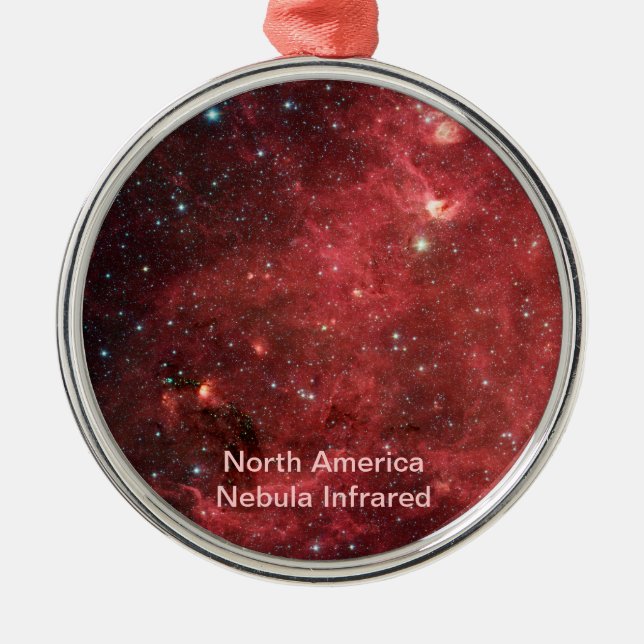 Ornamento De Metal Infravermelho da Nebulosa América do Norte (Frente)