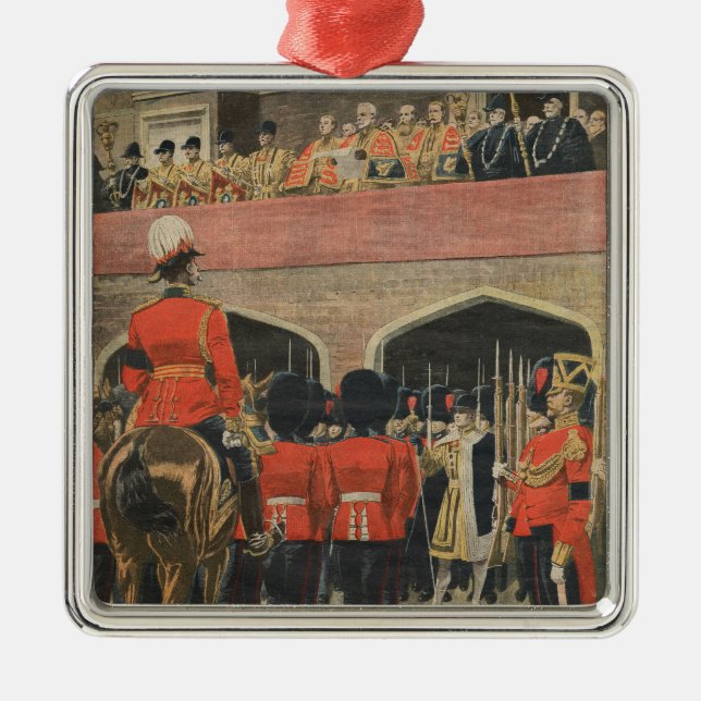 Ornamento De Metal Inglaterra, proclamação do rei novo George V (Frente)