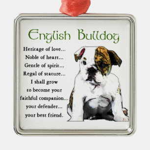 Ornamento De Metal Inglês Bulldog Heritage of Love