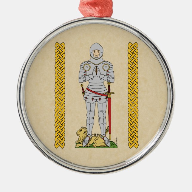 Ornamento De Metal Inglês Medieval Knight Circa 1430 (Frente)