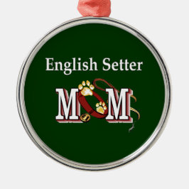 Ornamento De Metal Inglês Setter Mãe Oferta