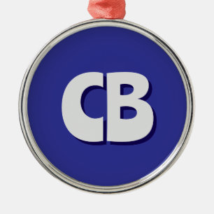 Ornamento De Metal Iniciais Mínimas de Monograma Moderno Profissional