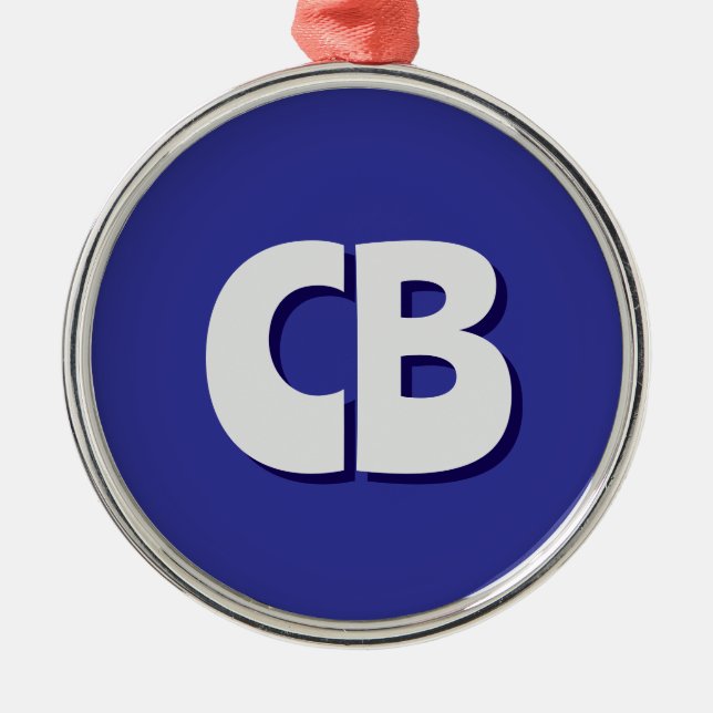 Ornamento De Metal Iniciais Mínimas de Monograma Moderno Profissional (Frente)