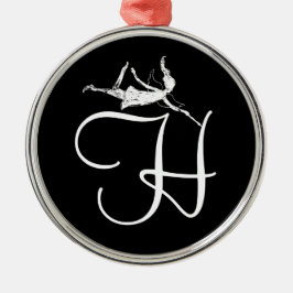 Ornamento De Metal Inicial da fada da arte: H