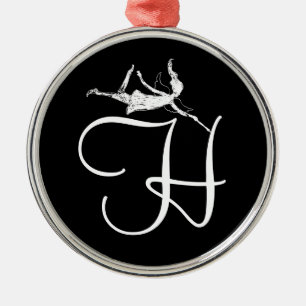 Ornamento De Metal Inicial da fada da arte: H