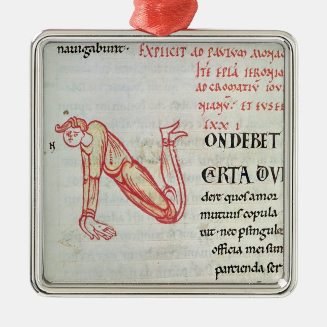 Ornamento De Metal Inicial 'N de Historiated (Frente)