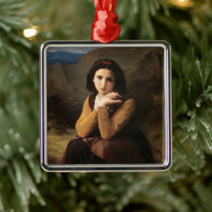 Ornamento De Metal Inocência Mignon de Menina Adolescente, Bouguereau