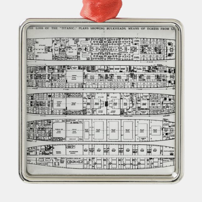 Ornamento De Metal Inquérito na perda do titânico: Secções (Frente)