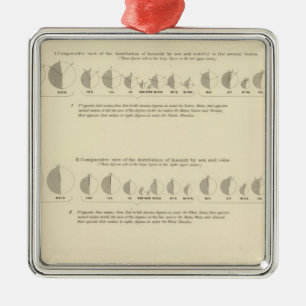 Ornamento De Metal Insane, Statistical US Lithógrafo 1870