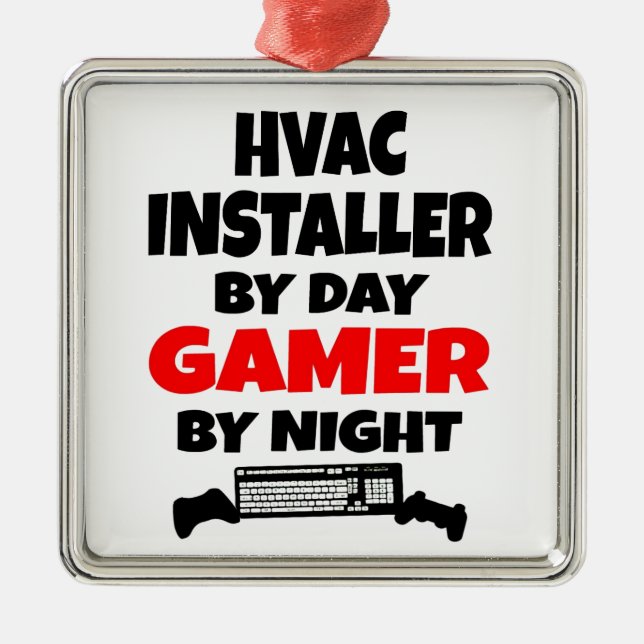 Ornamento De Metal Instalador do Gamer HVAC (Frente)