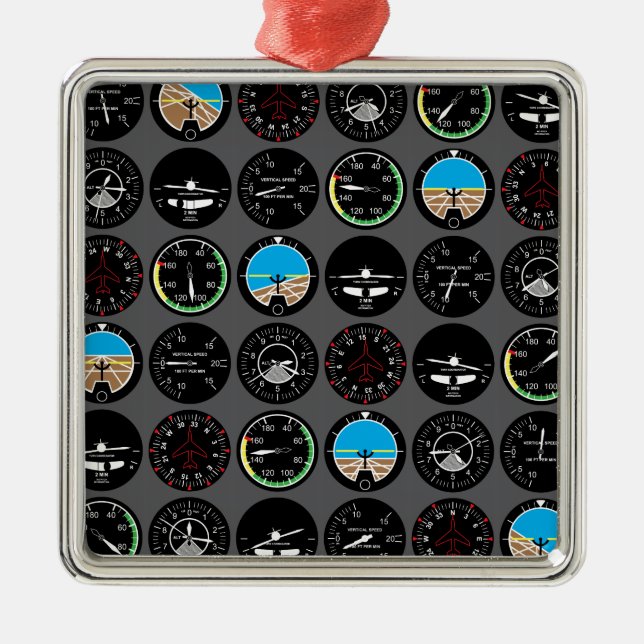 Ornamento De Metal Instrumentos de voo (Frente)