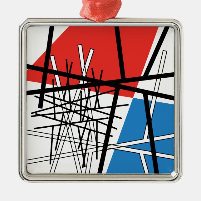 Ornamento De Metal Interseção de Linhas e Planos - Arte Abstrata (Frente)