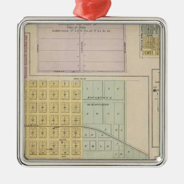 Ornamento De Metal Iola, Torrance e Kellogg, Kansas (Frente)