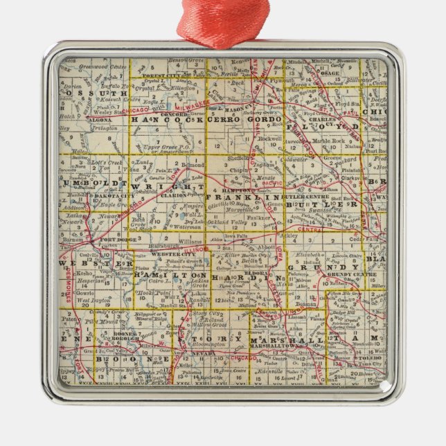 Ornamento De Metal Iowa 6 (Frente)