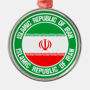 Ornamento De Metal Iran Round Emblem
