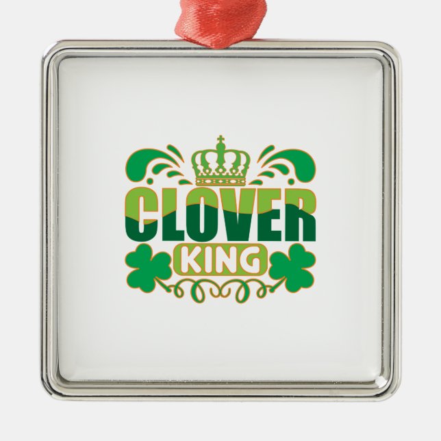 Ornamento De Metal Irish Clover King (Frente)