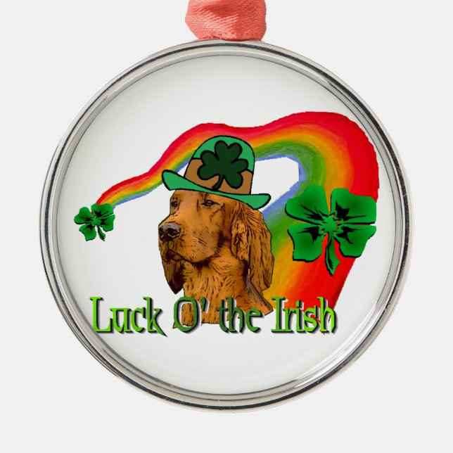 Ornamento De Metal Irish Setter St Patricks (Frente)