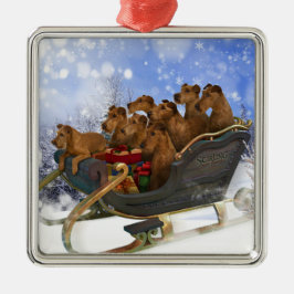 Ornamento De Metal Irish Terriers Sleigh Ride