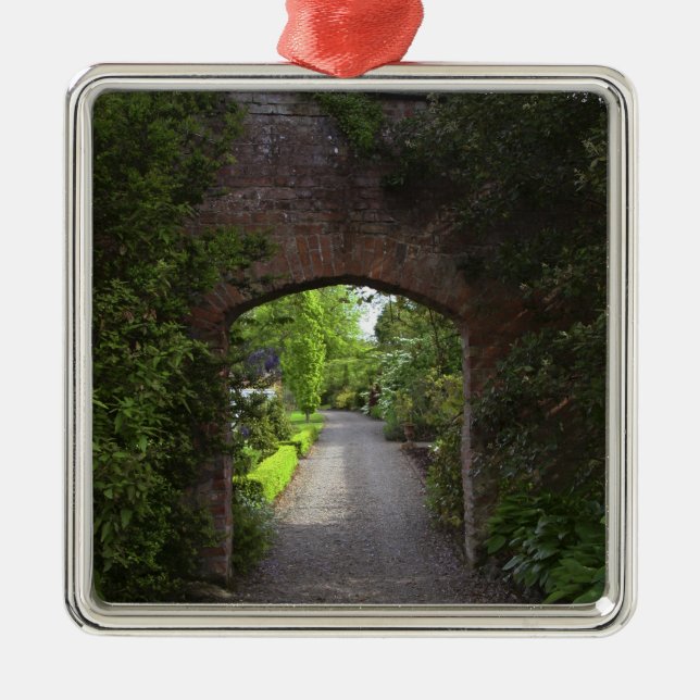 Ornamento De Metal Irlanda, o Castelo de Dromoland muito verde (Frente)