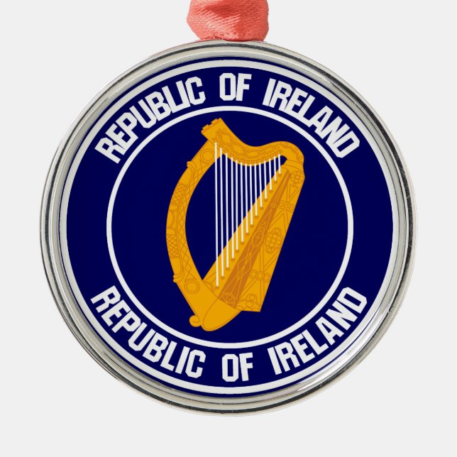 Ornamento De Metal Irlanda Round Emblem (Frente)
