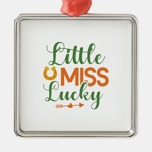 Ornamento De Metal Irlandesa Little Miss Lucky (Frente)