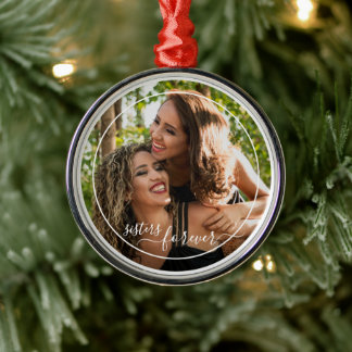 Ornamento De Metal Irmãs Personalizadas de Modelo de Fotografia para