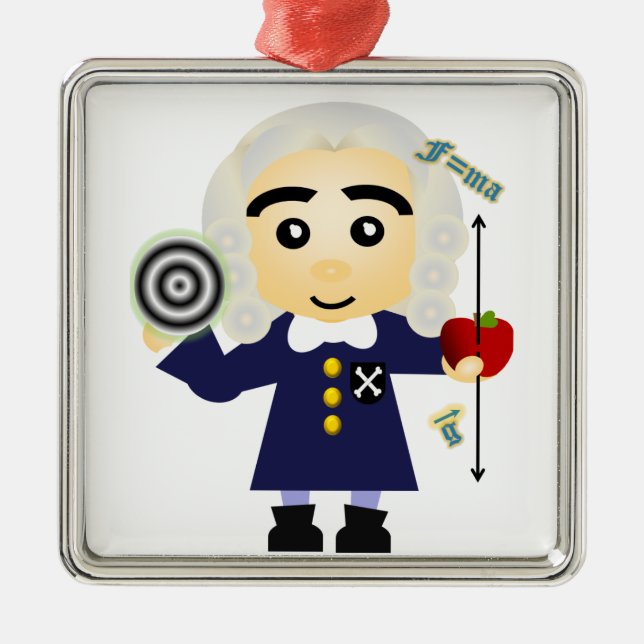 Ornamento De Metal Isaac Newton (Frente)