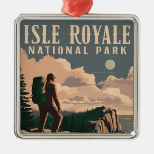 Ornamento De Metal Isle Royale National Park Backpacking Viagem Art