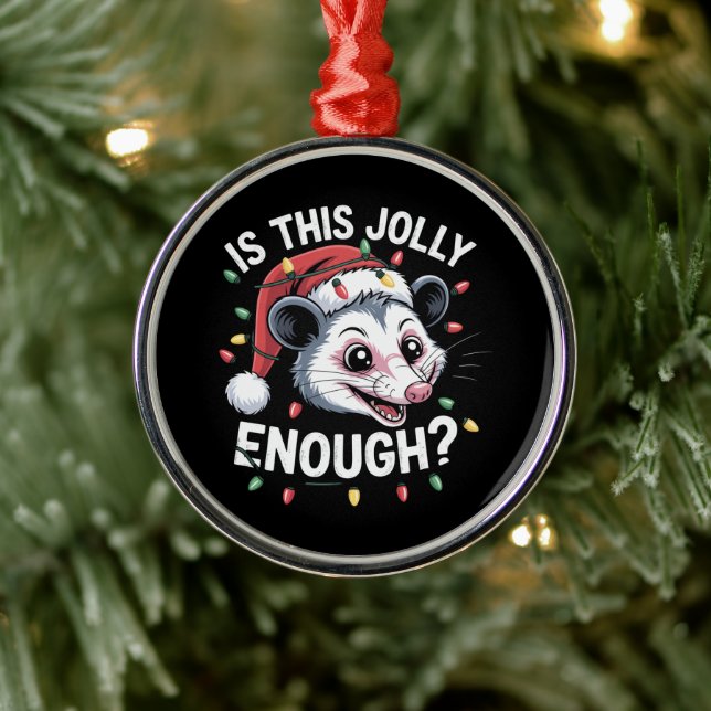Ornamento De Metal Isso é Alegre o Suficiente? Possum de Natal Sarcás (Árvore)