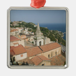 Ornamento De Metal ITÁLIA, Sicília, TAORMINA: Vista para a Piazza IX