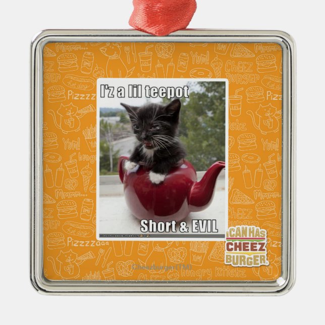 Ornamento De Metal I'z um teepot do lil (Frente)