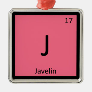 Ornamento De Metal J - Javelin Atletismo Símbolo Químico