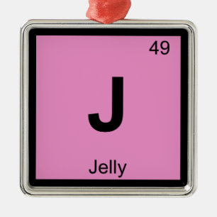 Ornamento De Metal J - Química da Gelatina Símbolo da Tabela Periódic