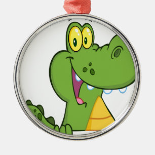 Ornamento De Metal Jacaré ou crocodilo sobre um sinal