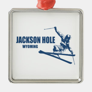 Ornamento De Metal Jackson Hole Wyoming Skier
