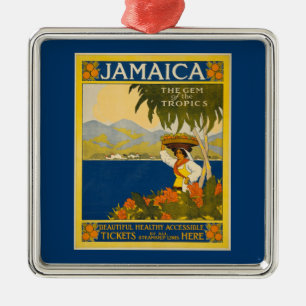 Ornamento De Metal Jamaica - Joia dos Trópicos, vintage, 