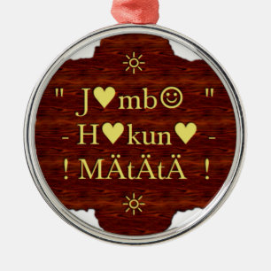 Ornamento De Metal jambo Hakuna Matata Day Gifts.