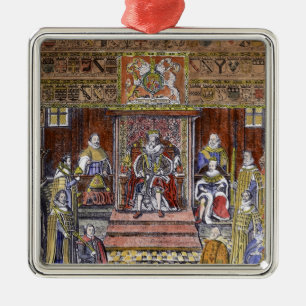 Ornamento De Metal James eu de Inglaterra na corte,