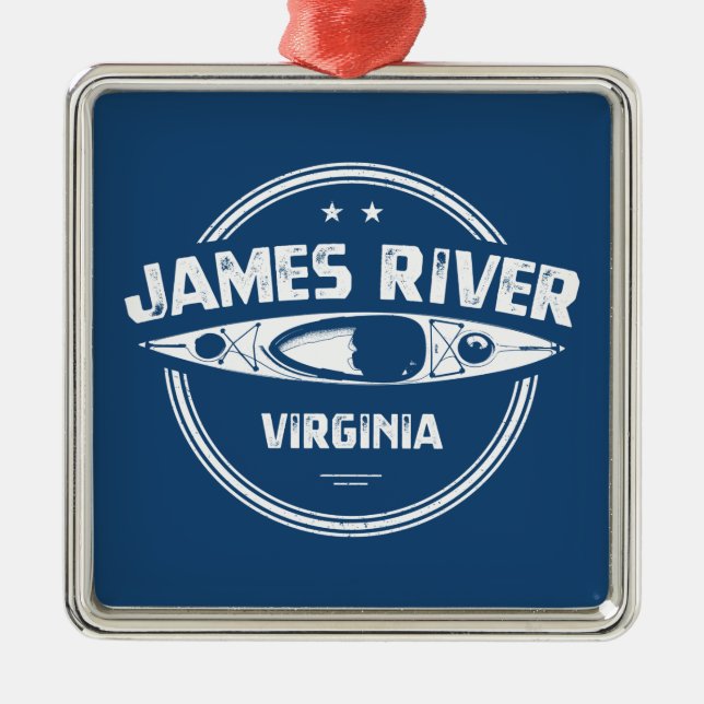 Ornamento De Metal James River Virginia Kayaking (Frente)